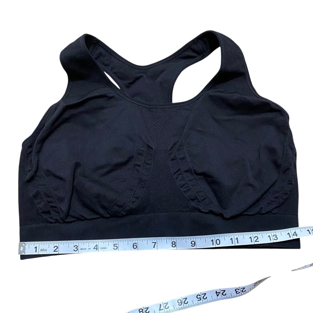 TrueKind Black Sports Bra Size XL Athletic Gym Sporty Outdoor Stretchy Workout